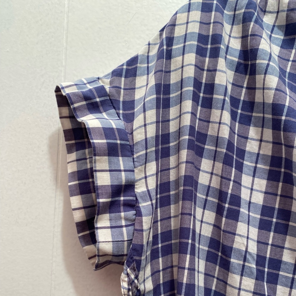 Madewell Split Back Button Front Plaid Top - image 4